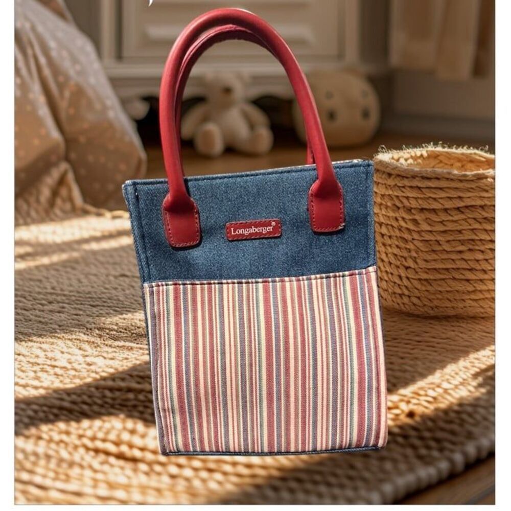 LONGABERGER TOTE BAG JEAN STRIPE​